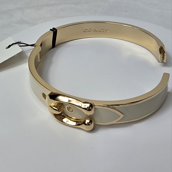 Coach Enamel Signature C Buckle Bangle Bracelet - Picture 4 of 7